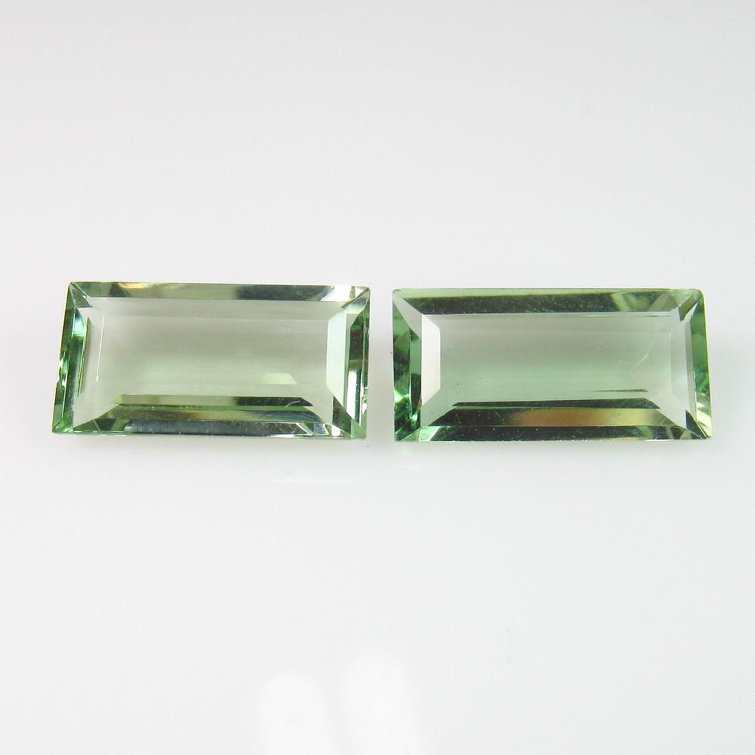 6.39 Ct Genuine Green Amethyst Rectangle Pair (1 of 2)