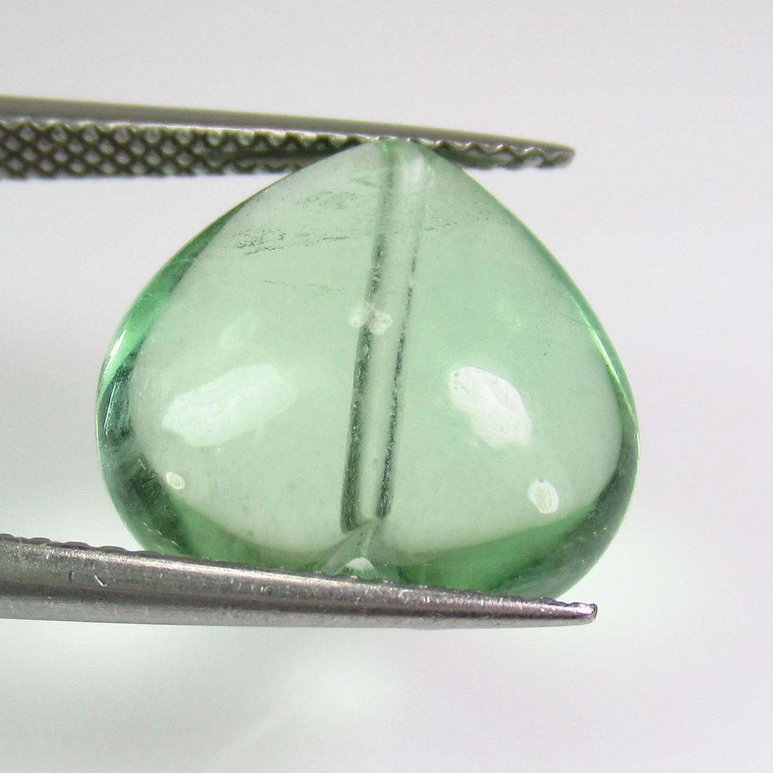 13.85 Ct Genuine Green Flourite Drilled Heart Drop (1 of 2)