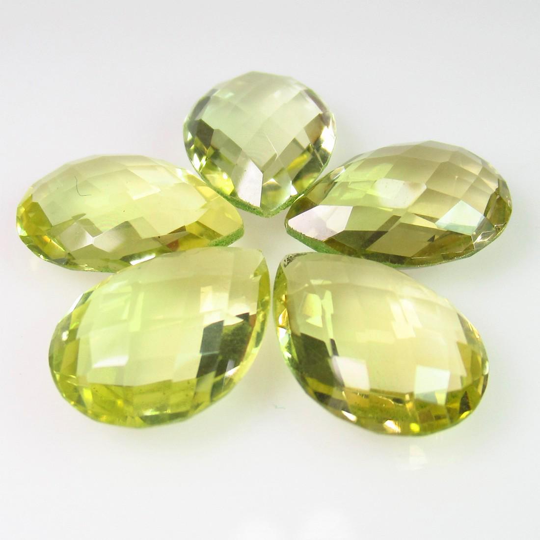 22.06 Ct Natural 5 Lemon Quartz Pear Metching Set: No Reserve! Title: 22.06 Ct Natural 5 Lemon Quartz Pear Metching Set Stone Clarity: VVS Gemstones: Natuarl Lemon Quartz Carat Weights: 22.06 Size/Dimensions: 14.10 x 10.20 x 4.80 mm / 5 PC's Additiona