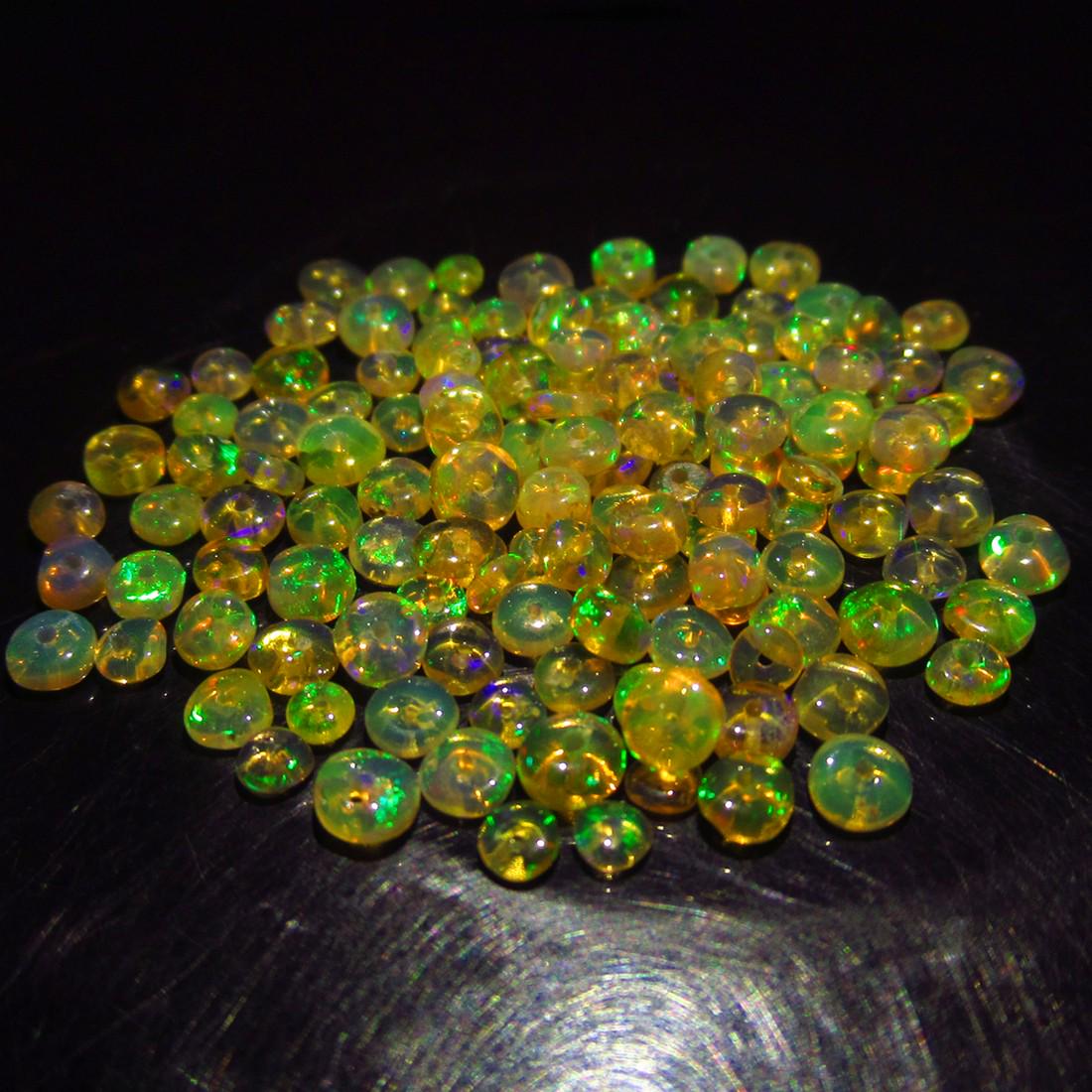 8.07 Ct Genuine 131 Ethiopian Drilled Round Opal Beads (1 of 2)