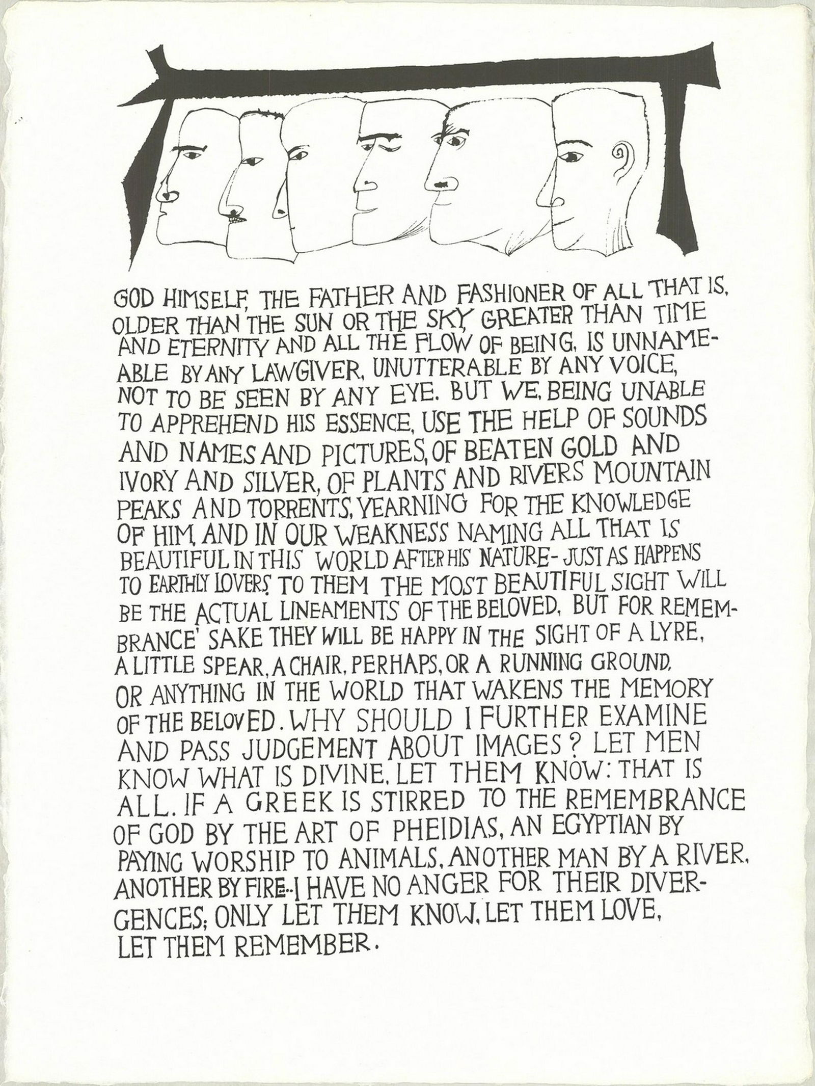 Ben Shahn: Closing Paragraph of Dissertation VII: Closing Paragraph of Dissertation VII by Ben Shahn, 1963 Unsigned Woodblock. Paper size is 26.5 x 20.5 inches, with an image size of 26.5 x 20.5 inches. The Woodblock is from an unknown edition size.