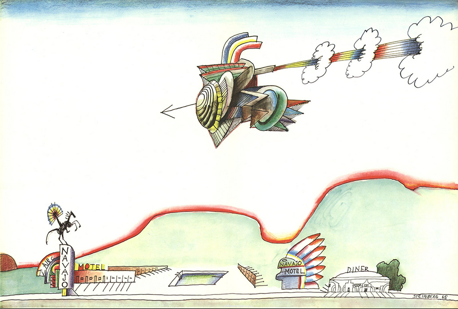 Saul Steinberg: DLM No 157 Page 4,5: DLM No 157 Page 4,5 by Saul Steinberg, 1966 Unsigned Offset Lithograph. Paper size is 15 x 22 inches, with an image size of 15 x 22 inches. The Offset Lithograph is from an unknown edition size. and i