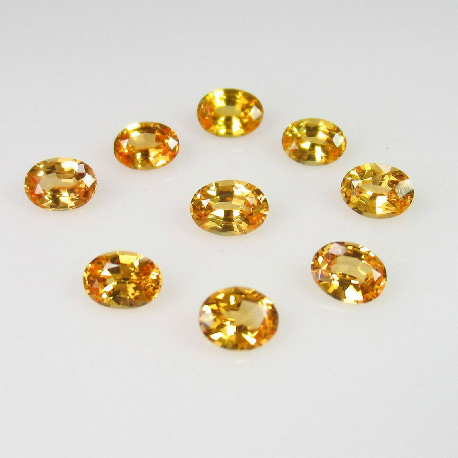 1.98 Ctw Natural 9 Orange Sapphire Oval Necklace Set (1 of 2)