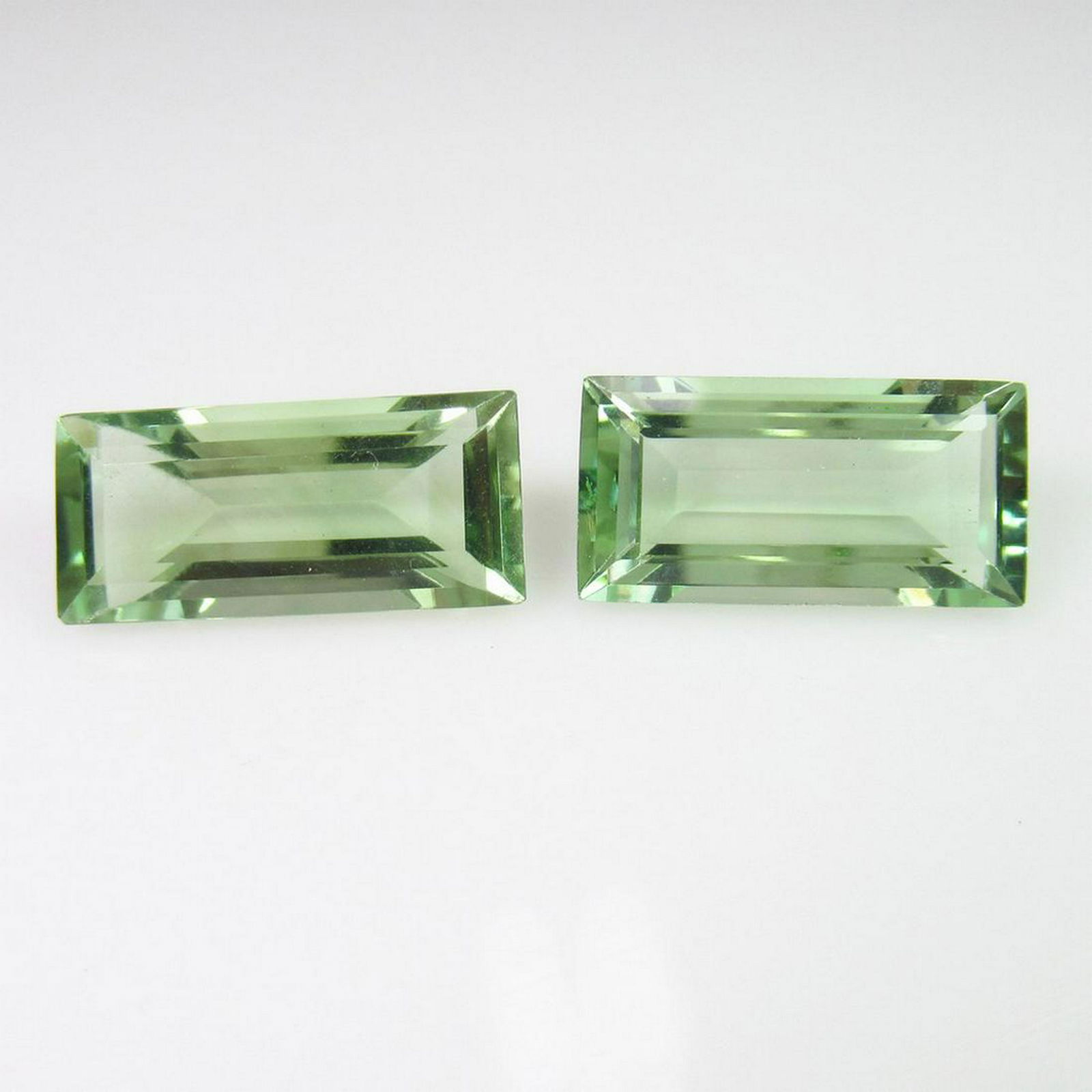 11.69 Ctw Natural Green Amethyst Rectangle Pair (1 of 2)