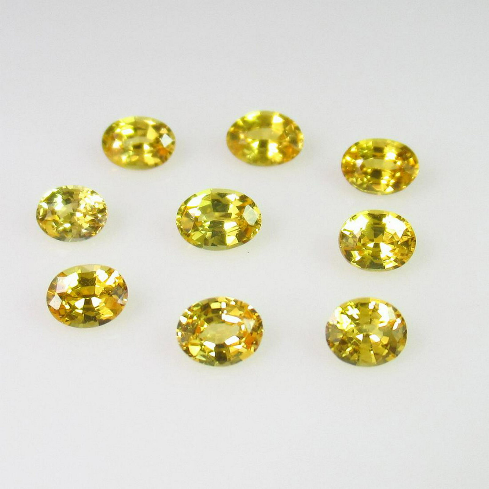 2.00 Ctw Natural 9 Yellow Sapphire Oval Necklace Set (1 of 2)
