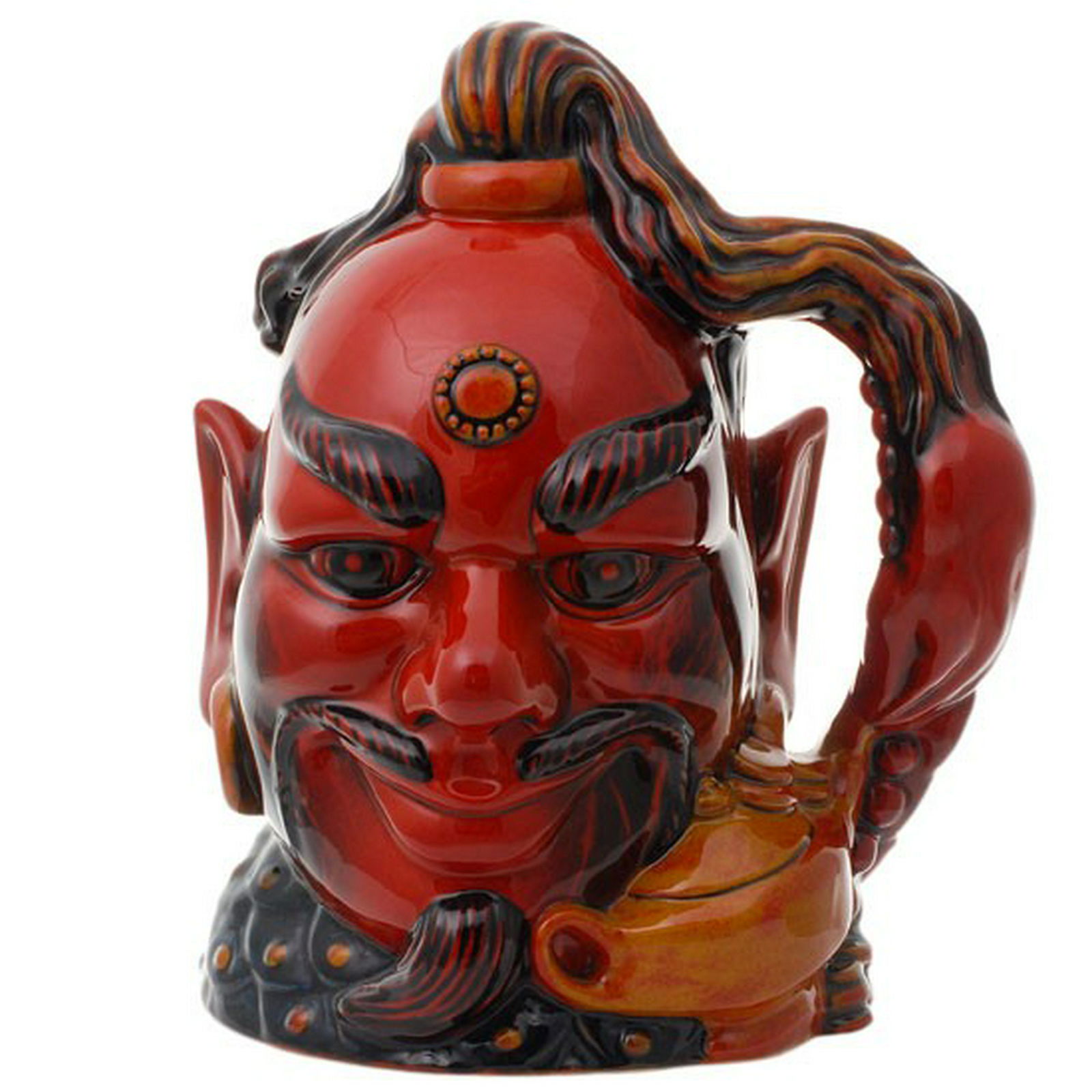 Royal Doulton Aladdin's Genie Large Flambe: Aladdin's Genie Large D6971 Designed by David B. Biggs. Issued in 1994 in a limited edition of 1500. Part of the Flambe Series. Additional information Introduced: 1994 Pattern Number: D6971 Designer