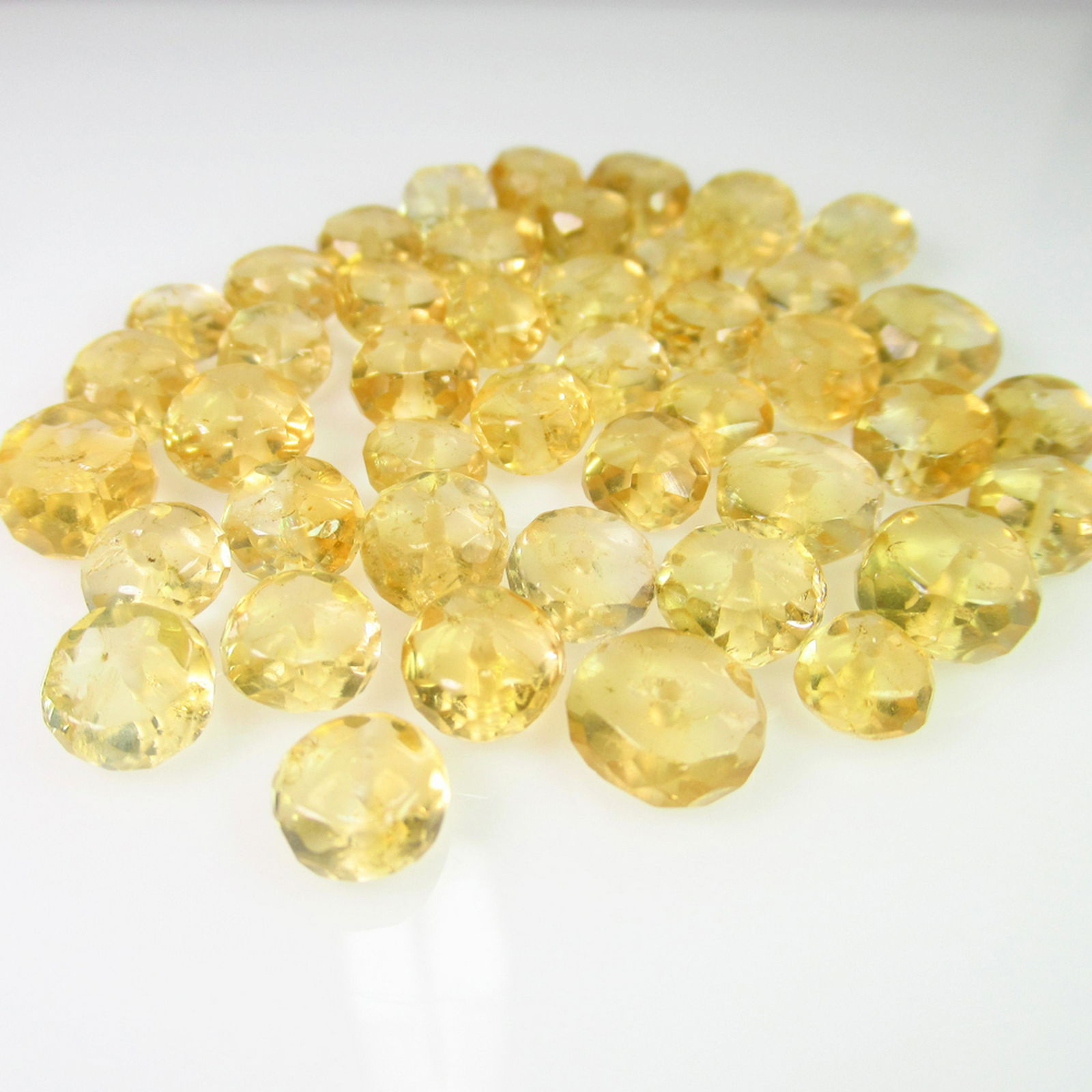 56.41 Ct Genuine 44 Yellow Citrine Drilled Round Beads (1 of 2)