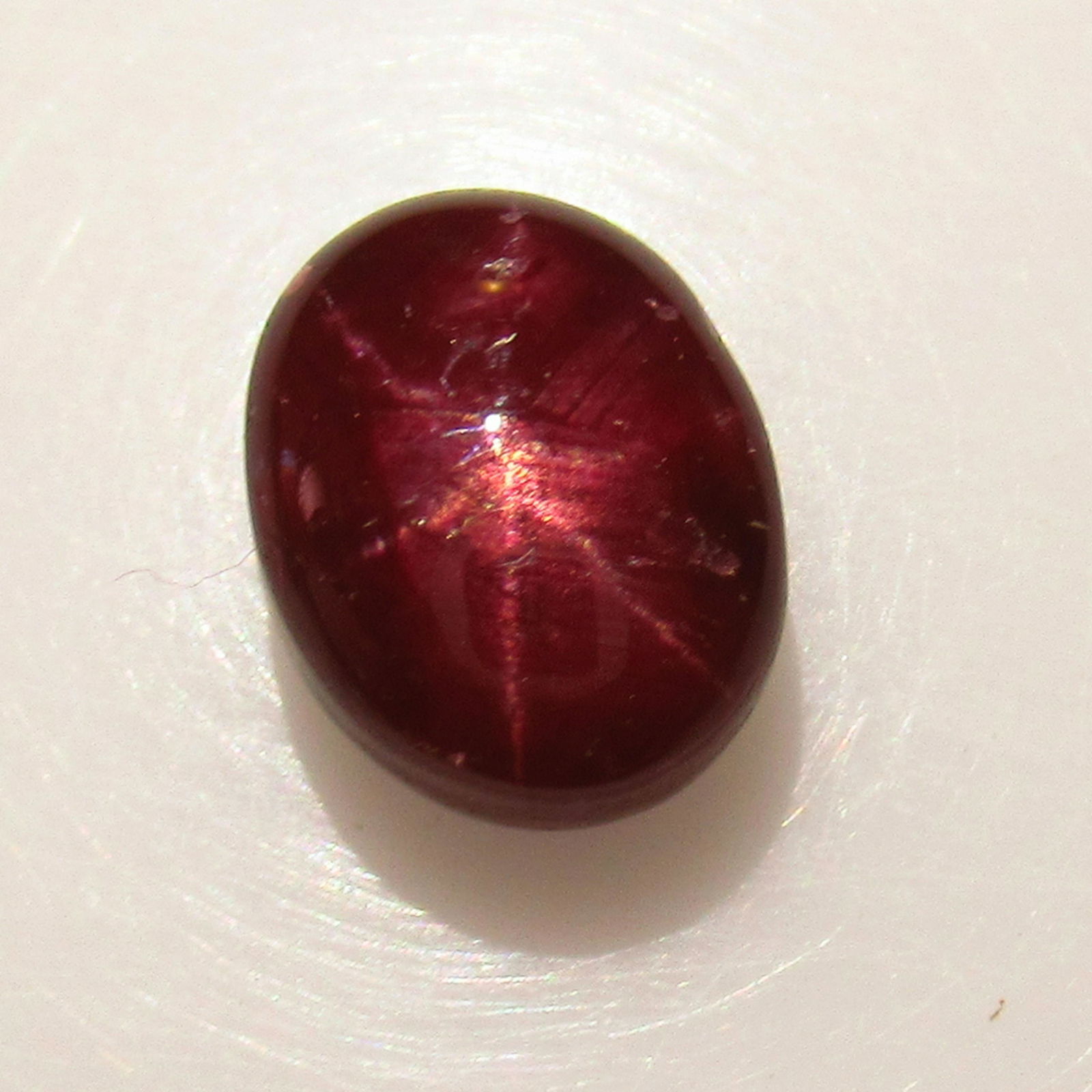 3.83 Ct Genuine Six Line Star Ruby Oval Cabochon (1 of 2)