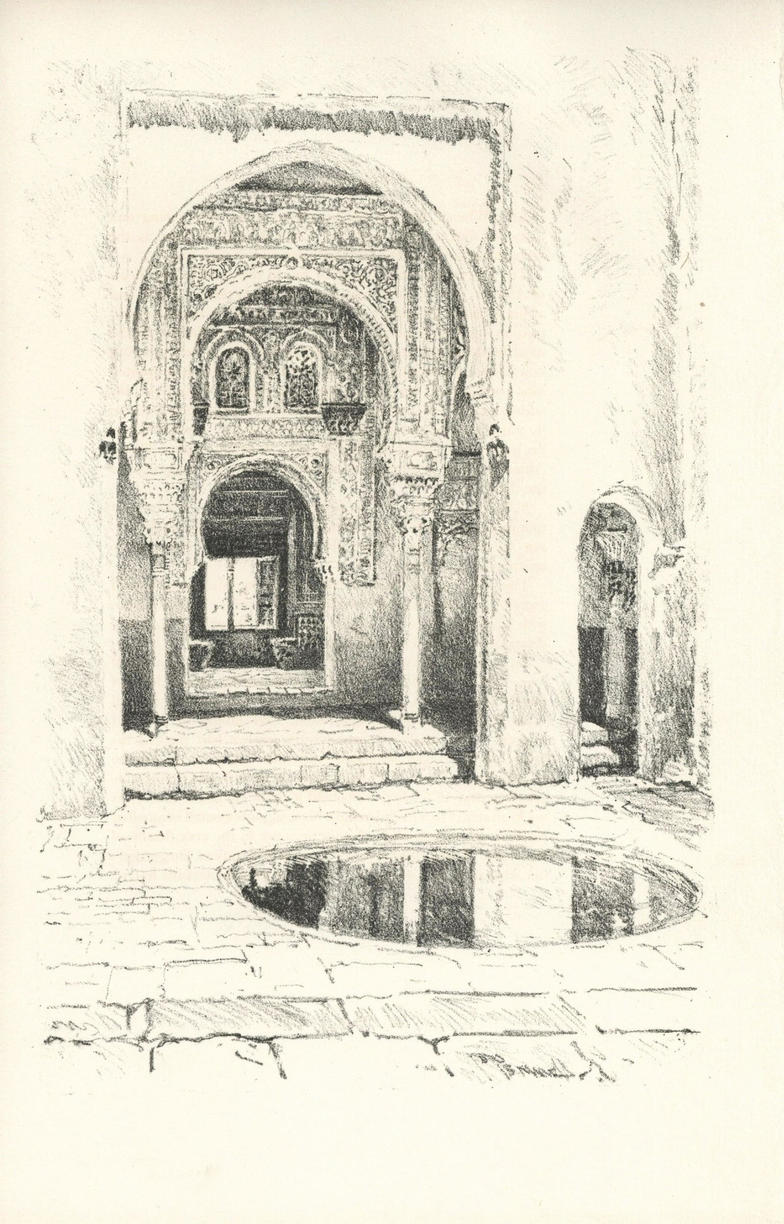 Joseph Pennell original lithograph "Alhambra" 1896 (1 of 1)