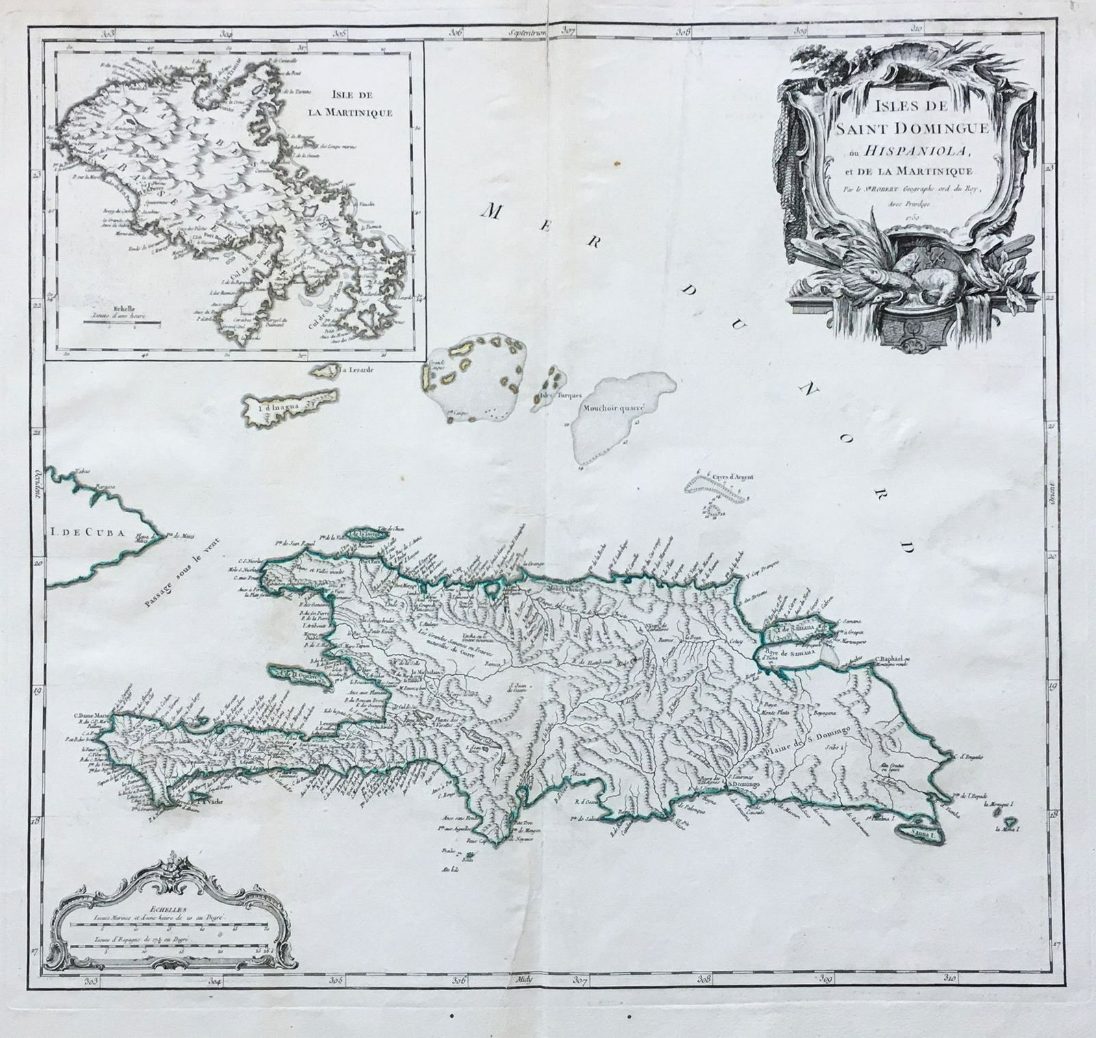 Gilles Robert de Vaugondy: Hispaniola and Martinique (1 of 1)