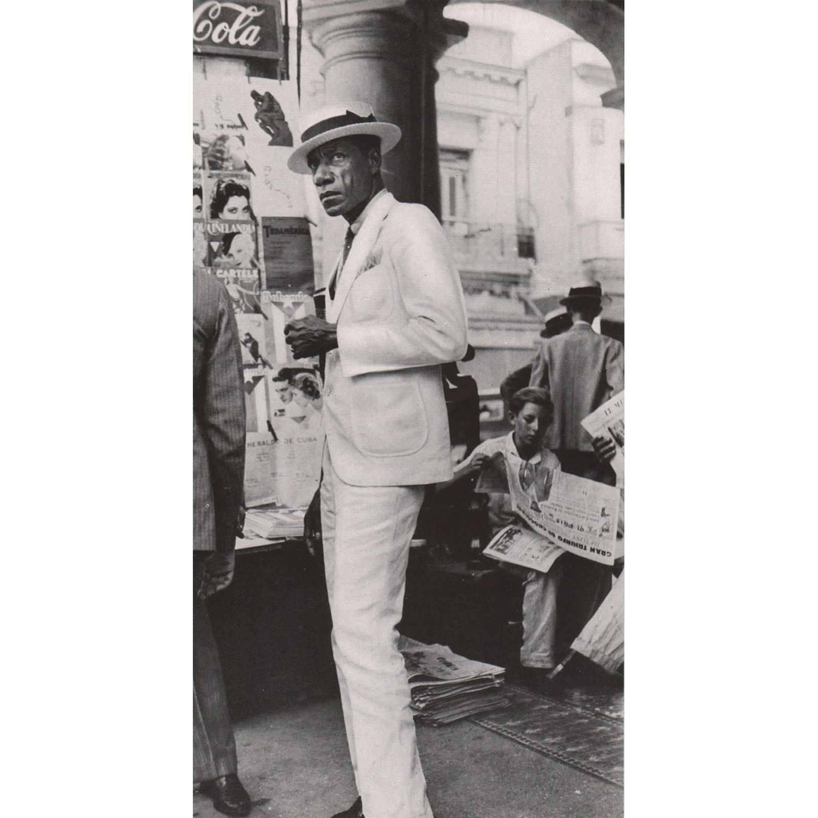WALKER EVANS - Citizen in Downtown Havana, 1932: Artist: WALKER EVANS Print Title: Citizen in Downtown Havana, 1932 Medium: Photo-engraving Printing Date: 1930's Printed in the USA Image Size: 4.25 X 8 inches Walker Evans (1903-1975) was an American
