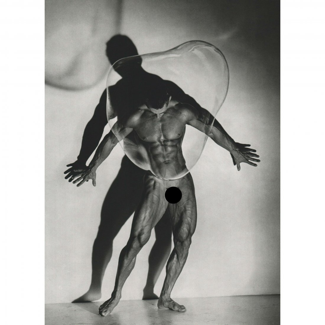 HERB RITTS - Male Nude with Bubble, 1987: Artist: HERB RITTS Print Title: Male Nude with Bubble, 1987 Medium: Sheet-fed Gravure Printing Date: 1980's Printed in Japan Image Size approx: 10.5 X 14 inches Herb Ritts (1952-2002) was an American 