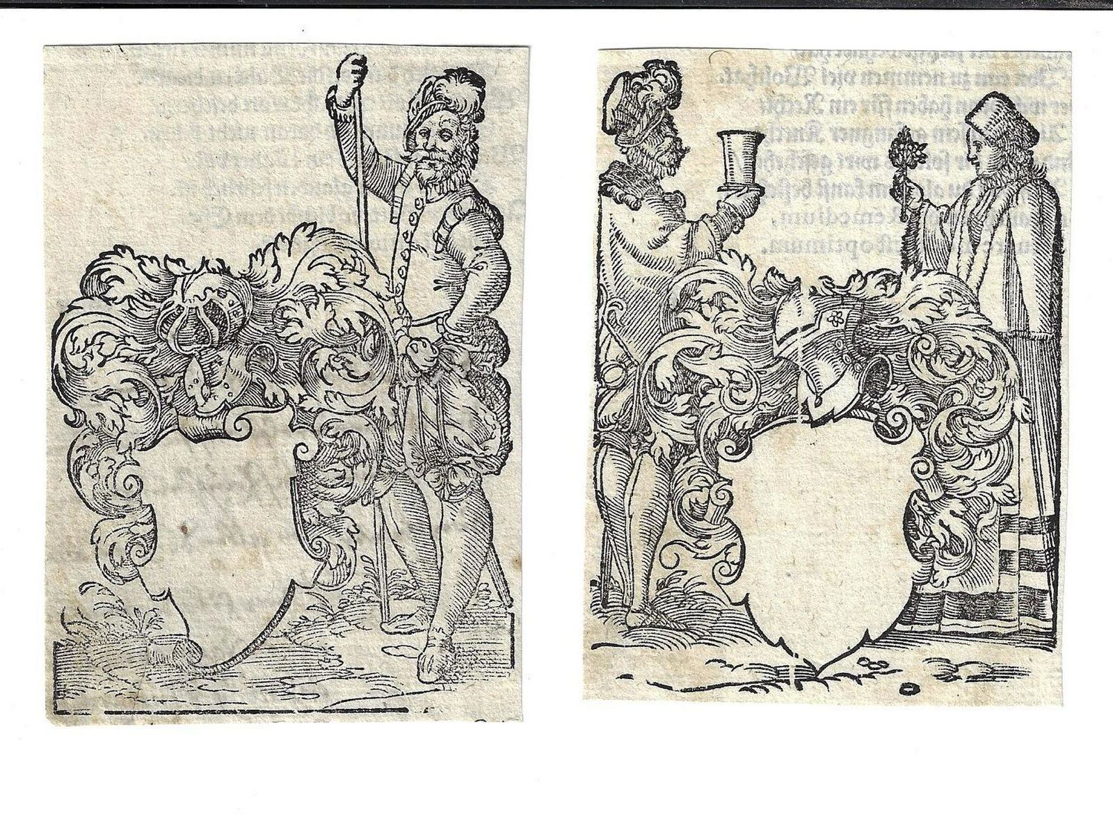 c1600 Two Engraved Heraldic Shields After De Bry (1 of 2)