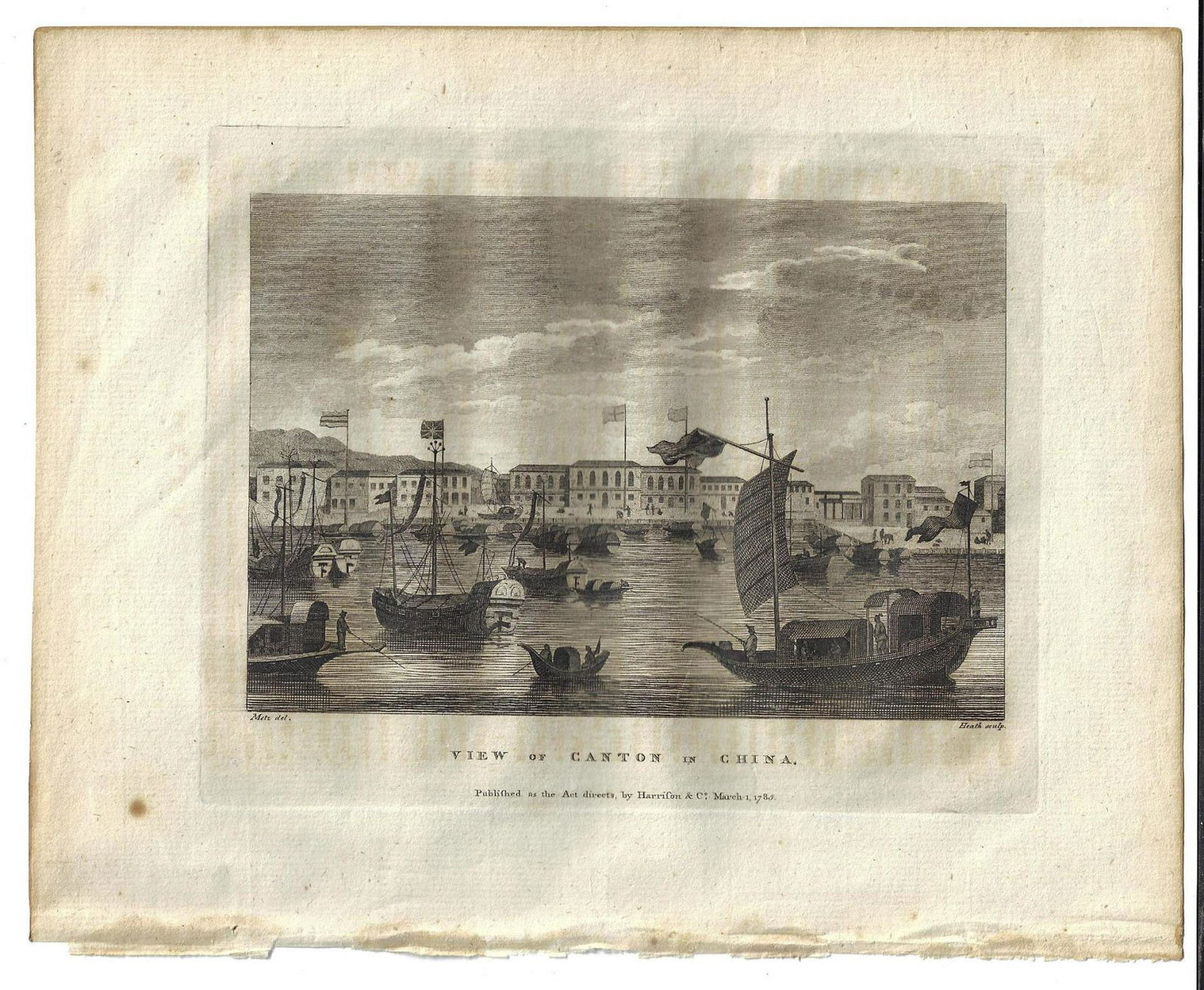 1784 Engraving A View of Canton (1 of 1)