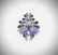 Love Birds Pendant w Violet Jade, Pink Amethyst & Blue