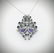 Love Birds Pendant w Violet Jade, Pink Amethyst & Blue - 2