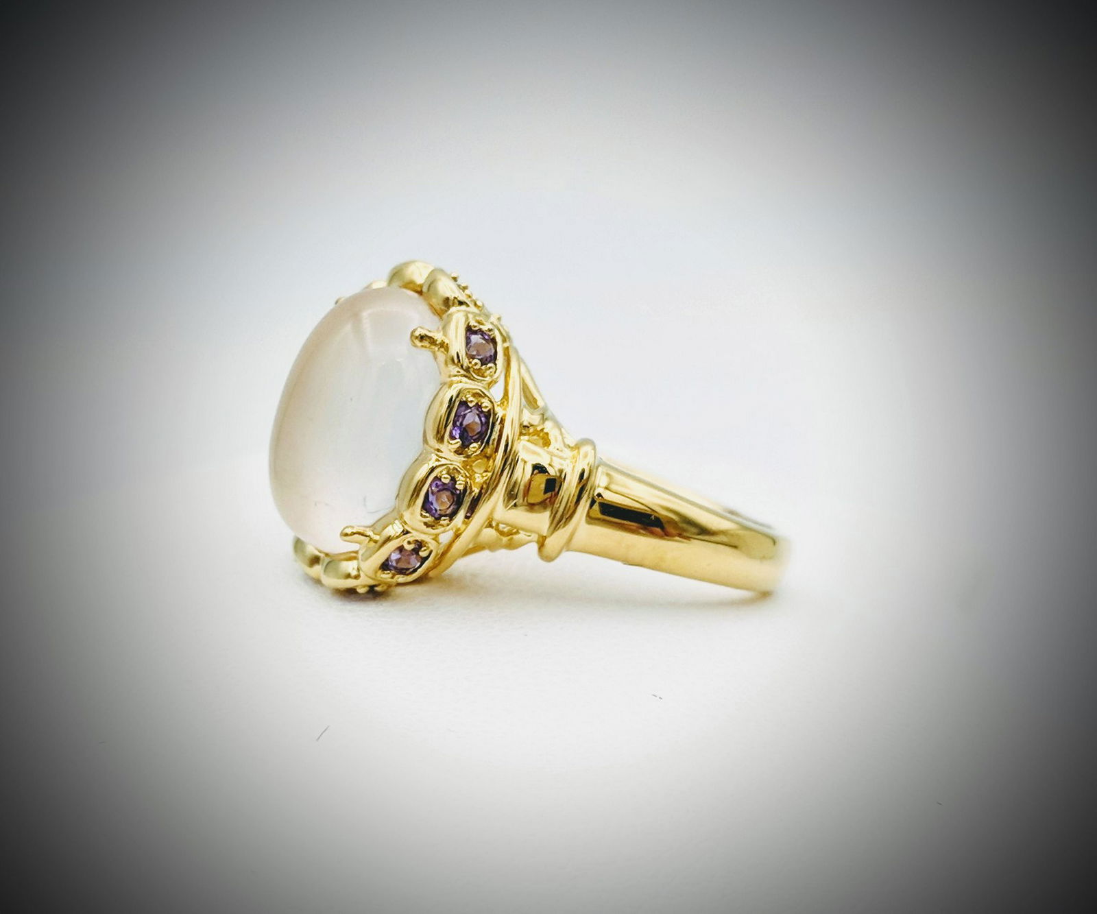 Moonstone & Amethyst Ring Sz 7 (1 of 4)