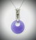 Necklace w Pink Amethyst, Violet Jade & CZ Pendant - 3