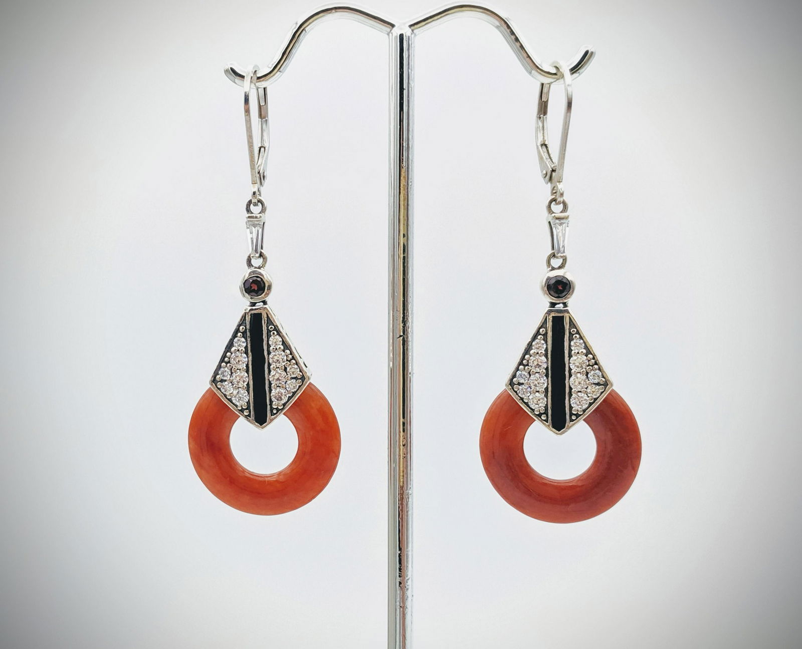 Sterling Silver Jasper, Red Garnet, CZs & Black (1 of 3)