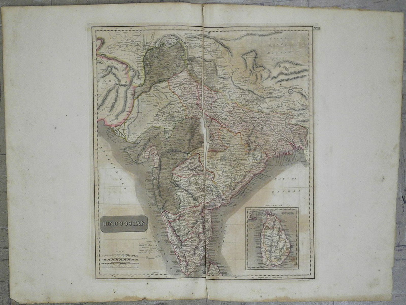 Hindoostan: Title/Content of Map: Hindoostan Date: 1817 Cartographer: THOMSON, JOHN & CO. Size: 17.75Height - 15.5Width Publisher: JOHN THOMSON, JUNR. & CO. No.33 from Thomson's New General Atlas 1817. J. & G. Me