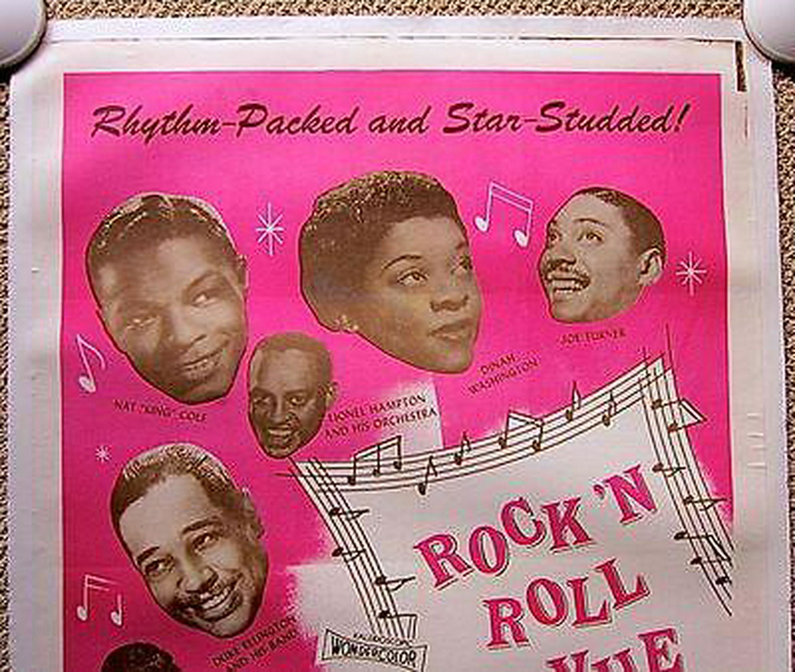 ROCK N ROLL REVUE 1955 LINEN BACKED  POSTER NAT KING (1 of 7)