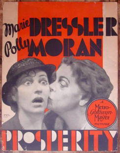 PROSPERITY -ORIGINAL 1932 WINDOW CARD POSTER- MARIE: PROSPERITY -ORIGINAL 1932 WINDOW CARD POSTER- MARIE DRESSLER KISSES POLLY MORGAN PROSPERITY -ORIGINAL 1932 WINDOW CARD POSTER- MARIE DRESSLER KISSES POLLY MORGAN Original 1932 Window Card Movie Advert