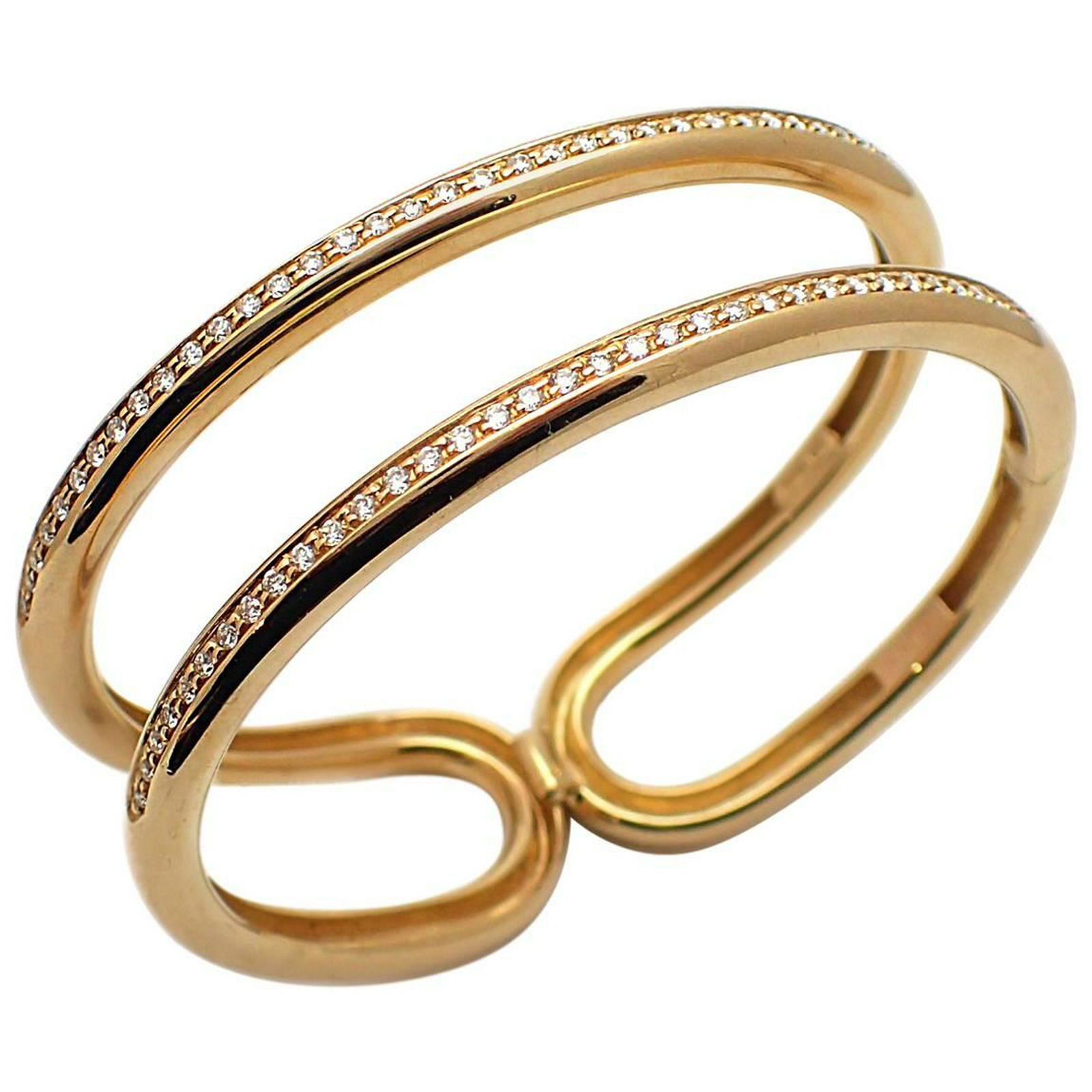 18 Karat Yellow Gold Antonini Cuff Bracelet: Open Antonini cuff bracelet in 18k yellow gold accented with almost one carat of diamonds, G-H color, VS clarity. Details Creator Antonini Of the Period Contemporary Place of Origin Italy Date of Manu