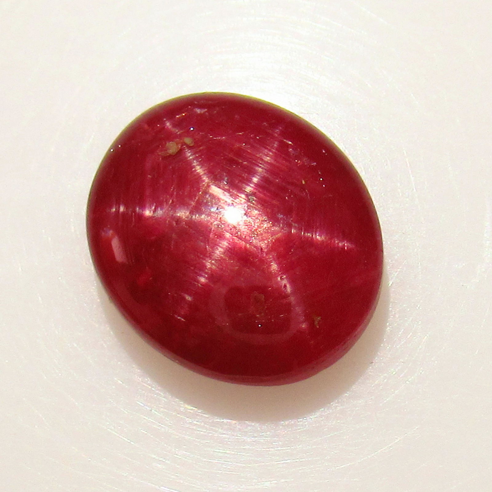 3.77 Ct Genuine Six Line Red Star Ruby Oval Cab (1 of 2)