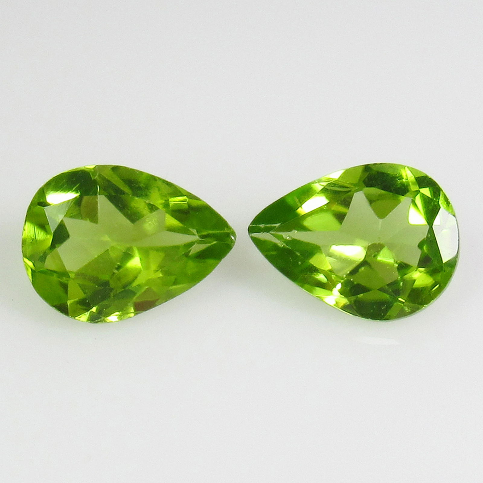 2.15 Ct Genuine Pakistan Peridot Pear Pair (1 of 2)
