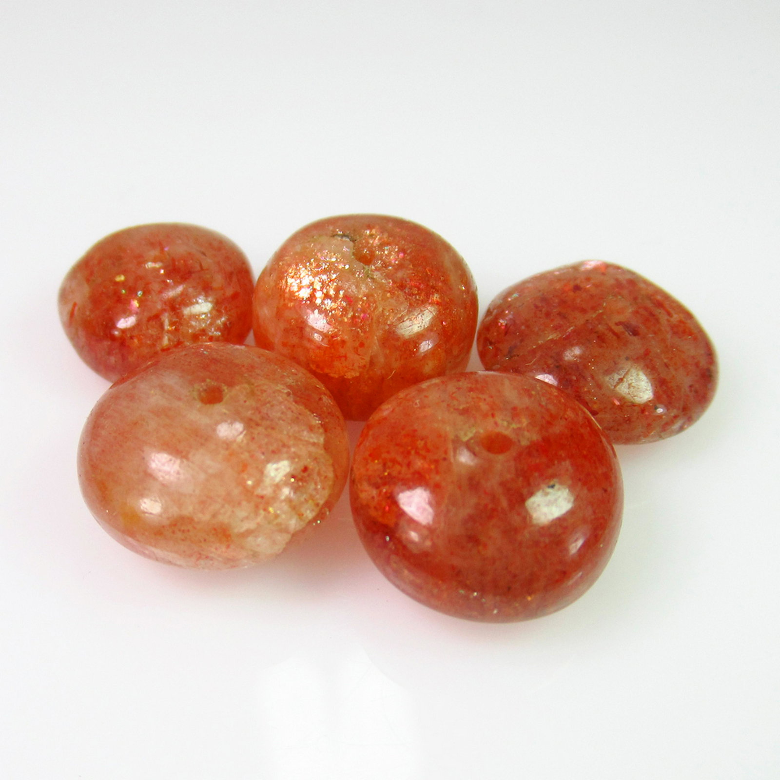 32.51 Ct Genuine 5 Orange Sunstone Drilled Round Beads: No Reserve! Title: 32.51 Ct Genuine 5 Orange Sunstone Drilled Round Beads Stone Clarity: Opaque Gemstones: Natural Sunstone Beads Carat Weights: 32.51 Size/Dimensions: 10.10 to 12.10 mm / 5 PC's Addit