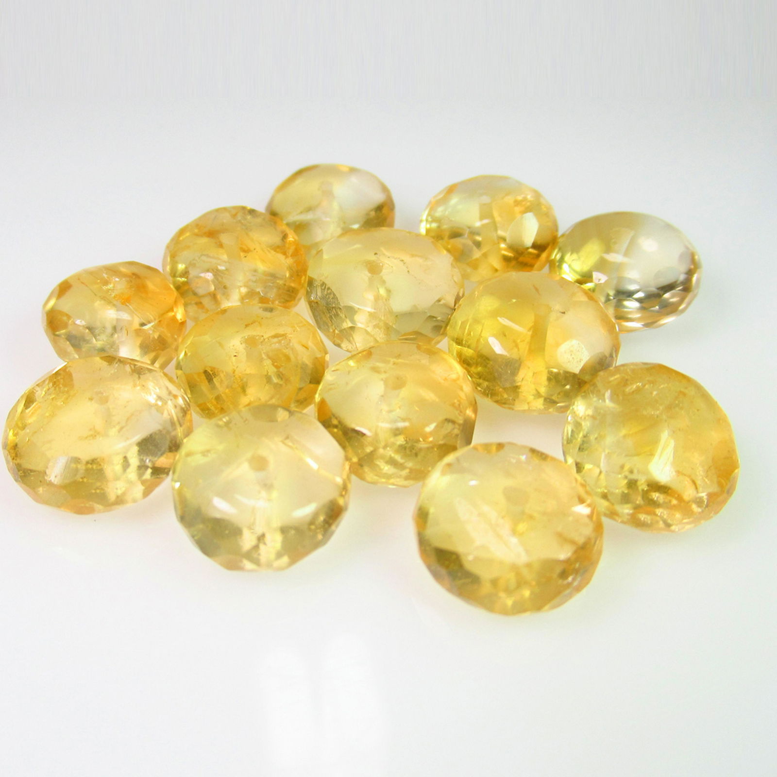 56.97 Ct Genuine 13 Yellow Citrine Drilled Round Beads (1 of 2)