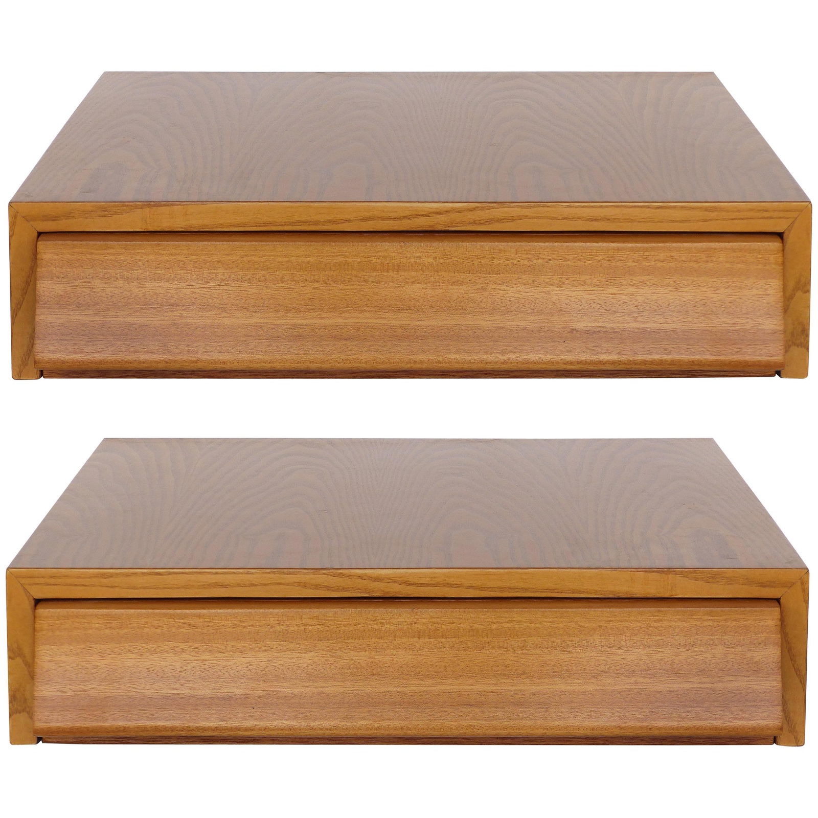 California Modern Paul Laszlo Brown-Saltman: California Modern Paul Laszlo Brown-Saltman Nightstands, Wall Hung Floating Offered for sale is a pair of California Mid-Century Modern Brown-Saltman of California wall hung night-tables by Paul Laszl