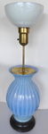 Mid-Century Modern Blue Murano Glass Table Lamp by - 5