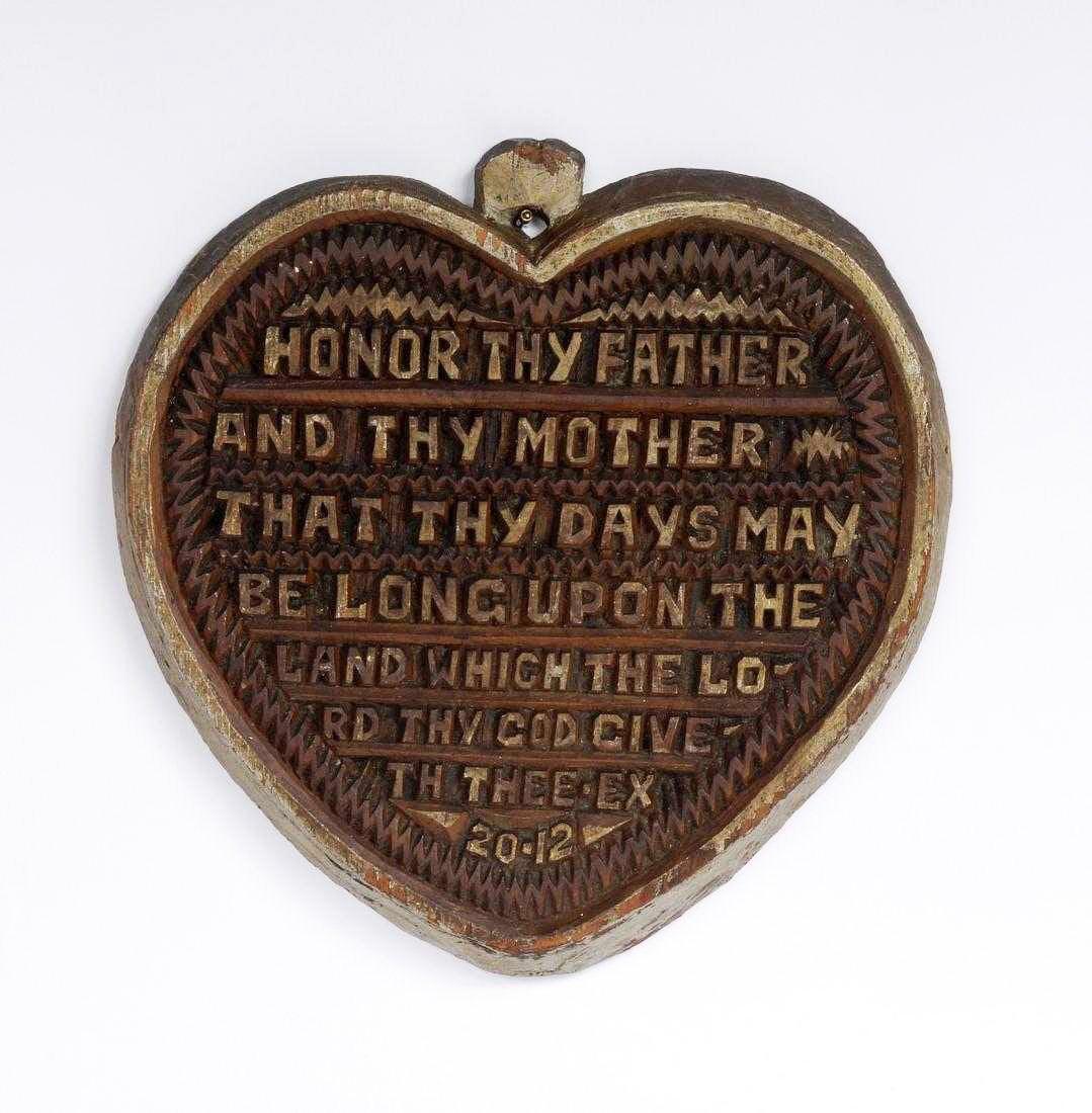 Heart Shaped Tramp Art Plaque (1 of 4)