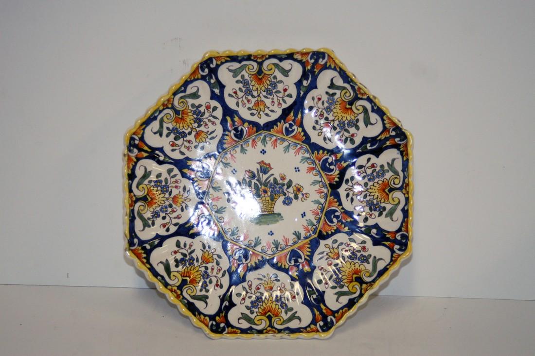 A 19th Century Fluted Octagonal French Faience Dish (1 of 1)