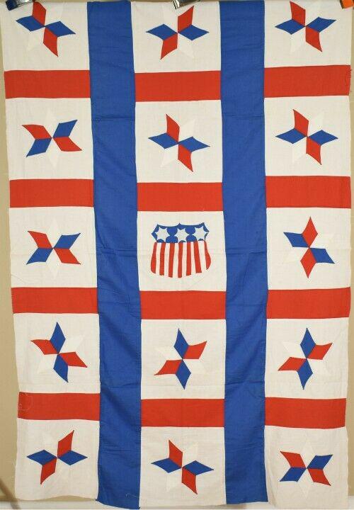 Vintage 30's Red, White & Blue Stars & Shield Antique (1 of 5)