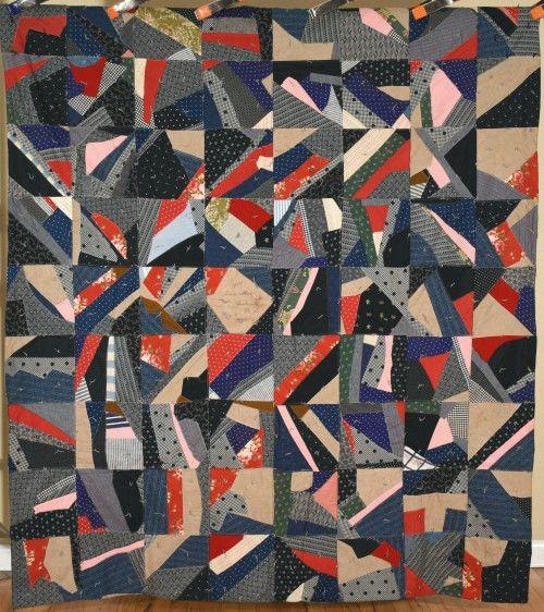 GORGEOUS Vintage 1918 Signed Crazy Antique Quilt, (1 of 10)