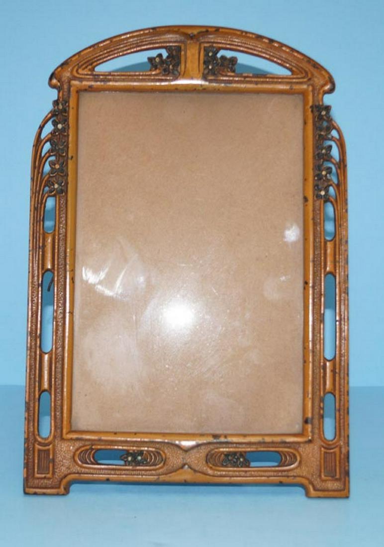 Antique Reticulated Floral Cast Iron Picture Frame (1 of 5)