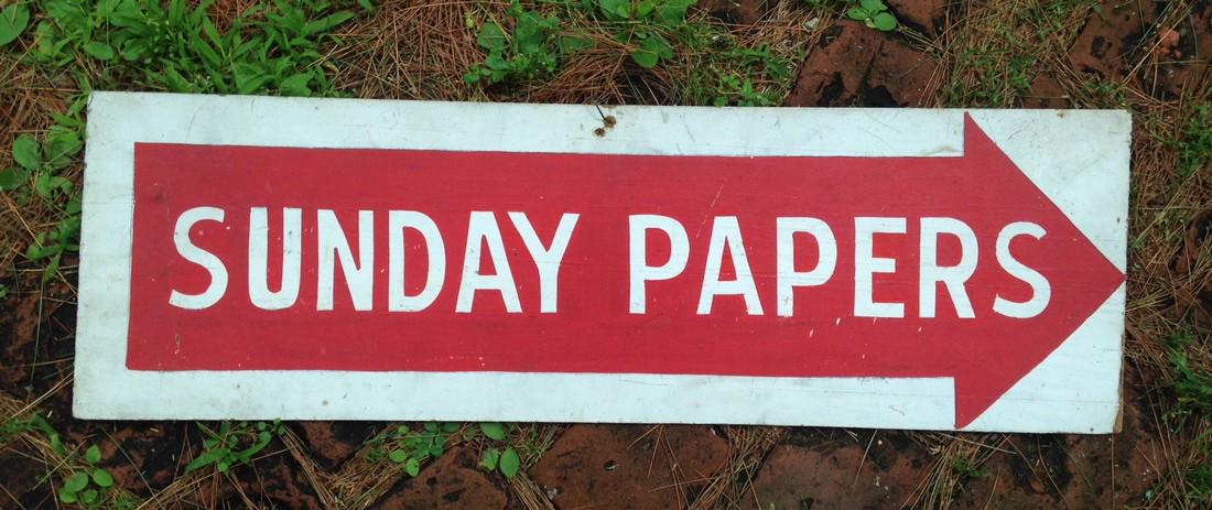 Sunday Papers News Stand Trade Sign (1 of 3)