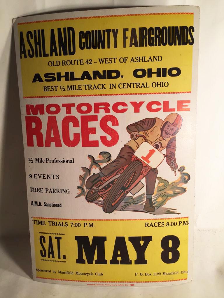 1950’S Motorcycle Race Poster With Original Stats (1 of 4)