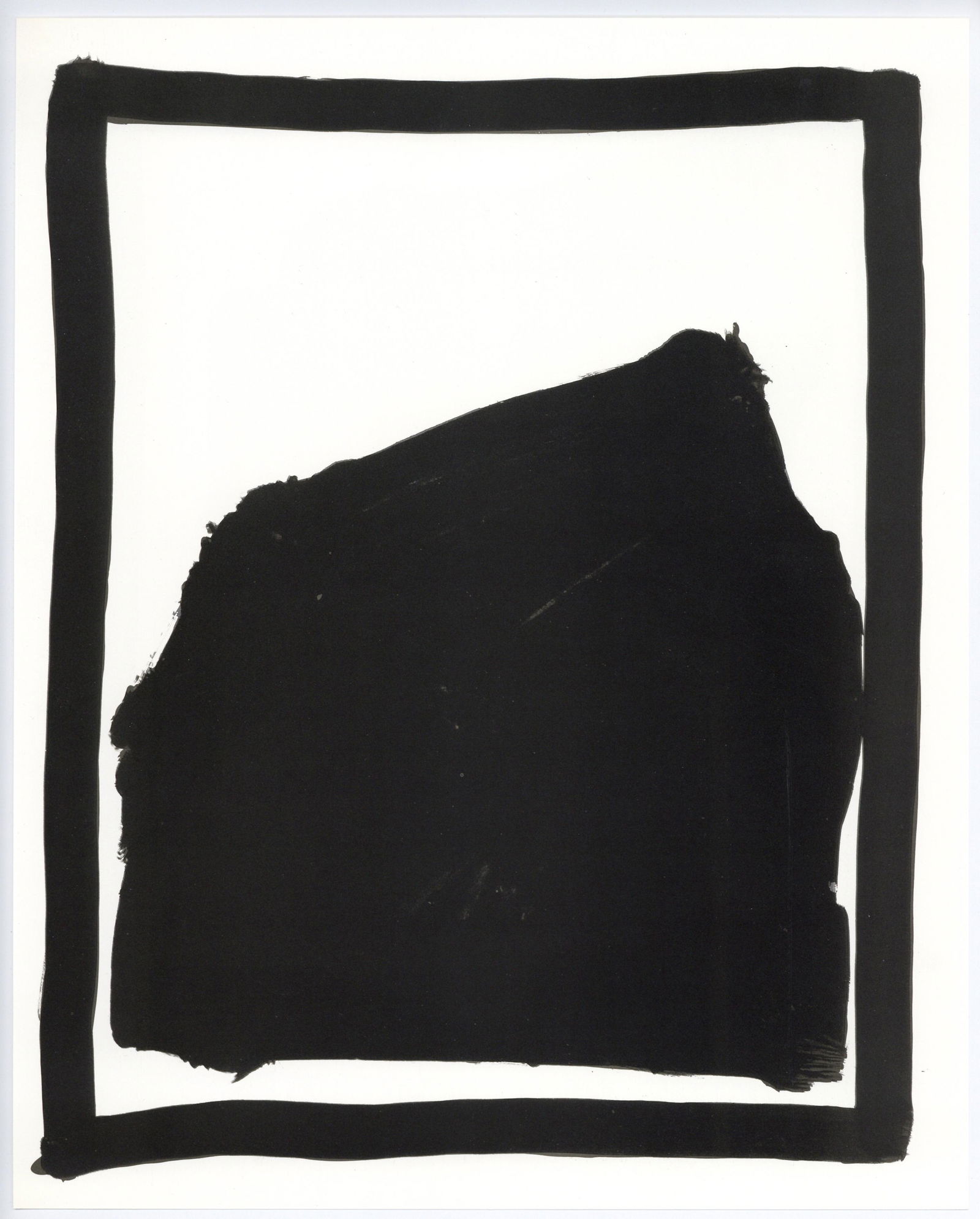 Sol LeWitt lithograph "Black Gouache" edition of 1000: Medium: lithograph (after the gouache), from the Sol LeWitt "Black Gouaches" project. Printed in 1992 by l'Imprimerie Karcher and published by Nouvelles Editions Seguier, in an edition of 1000. The to