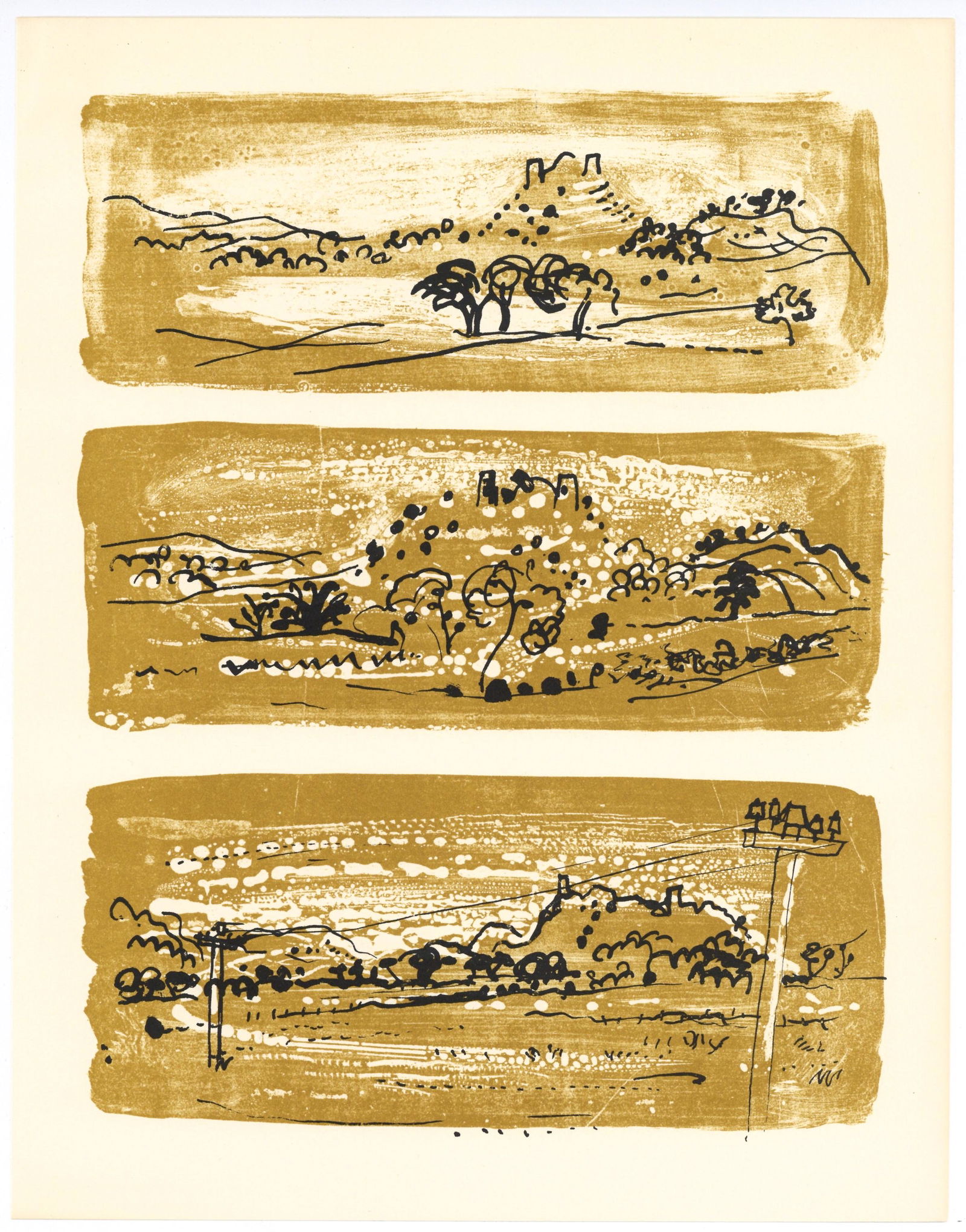 John Piper original lithograph: Medium: original lithograph. Published in 1955 by Curt Valentin. The total sheet measures 12 1/4 x 9 1/2 inches. Not signed. Reserve: $60.00 Shipping: Domestic: Flat-rate of $20.00 to anywhere within