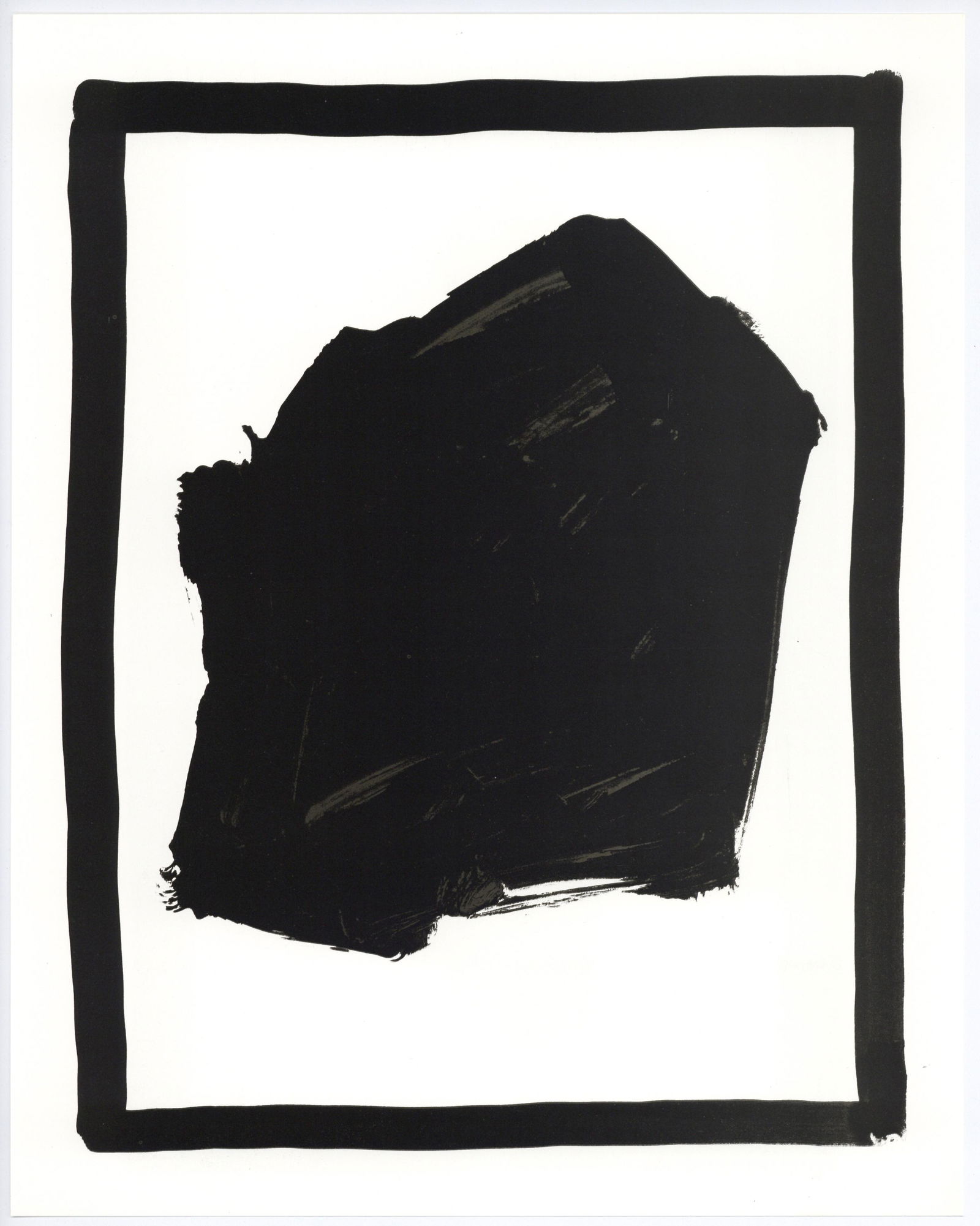 Sol LeWitt lithograph "Black Gouache" edition of 1000: Medium: lithograph (after the gouache), from the Sol LeWitt "Black Gouaches" project. Printed in 1992 by l'Imprimerie Karcher and published by Nouvelles Editions Seguier, in an edition of 1000. The to