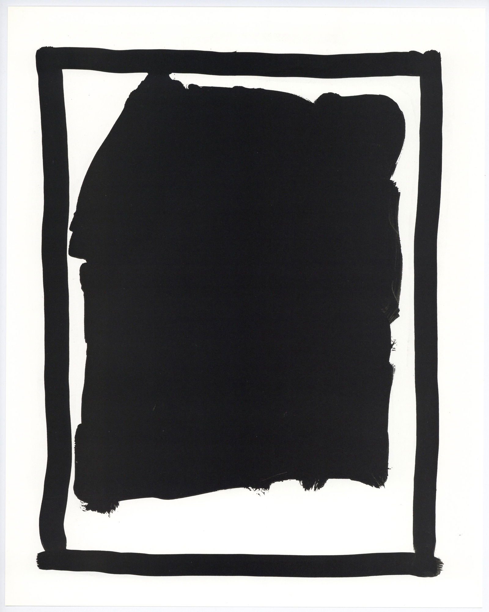 Sol LeWitt lithograph "Black Gouache" edition of 1000: Medium: lithograph (after the gouache), from the Sol LeWitt "Black Gouaches" project. Printed in 1992 by l'Imprimerie Karcher and published by Nouvelles Editions Seguier, in an edition of 1000. The to