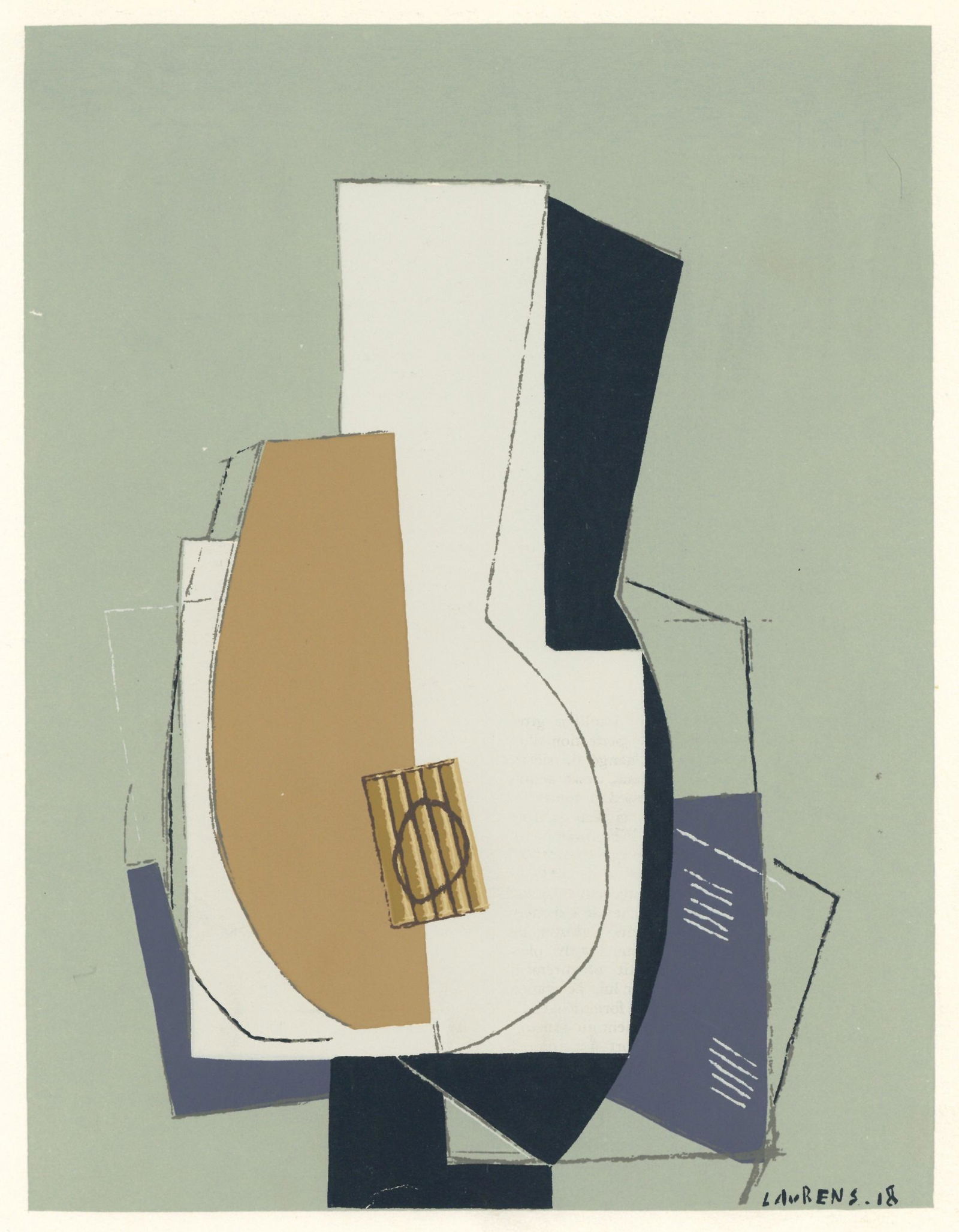 Henri Laurens 1948 Cubist pochoir "Mandoline" (1 of 1)