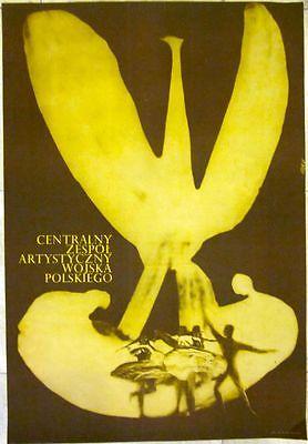 ORIGINAL 1964 POLISH POSTER - CENTRALNY ZESPOL: ORIGINAL 1964 POLISH POSTER - CENTRALNY ZESPOL ARTYSTYCZNY WOJSKA POLSKIEGO Original 1964 Polish Advertising poster (26 1/2" x 38 3/4") Artwork by Opalka. Poster has slight staining on the right borde