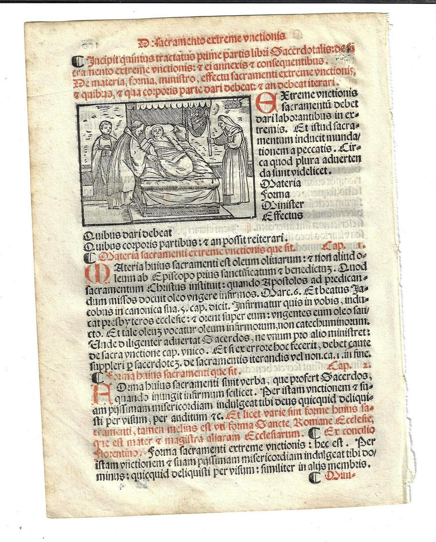 1567 Catholic Prayer Leaf w/ Woodcut (1 of 1)