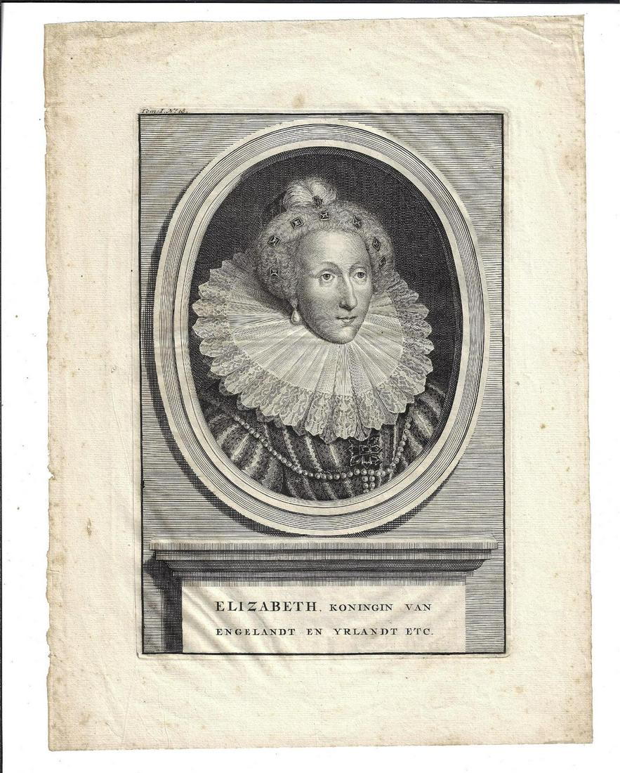 17th C Dutch Engraving of Elizabeth I (1 of 1)