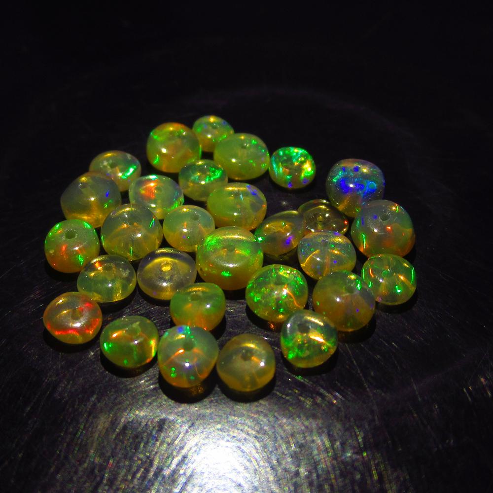 5.36 Ct Genuine 29 Drilled Multi-Color Fire Opal Beads (1 of 2)