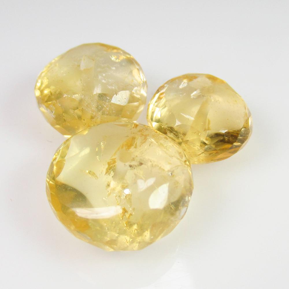 25.32 Ct Genuine 3 Yellow Citrine Drilled Round Beads (1 of 2)